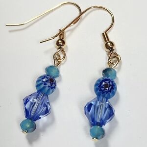 Handmade Vibrant Blue Beaded Earrings